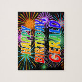 名「GERALD」、おもしろい「ハッピーバースデー」 ジグソーパズル (縦)