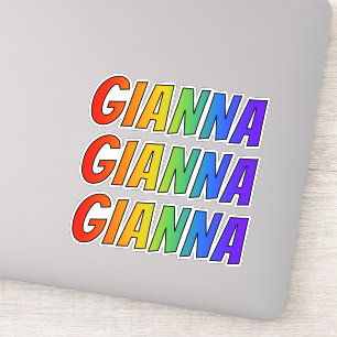 名「GIANNA」、おもしろいレインボーカラーリング付き シール