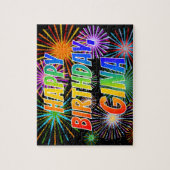 名「GINA」、おもしろい「ハッピーバースデー」 ジグソーパズル (縦)