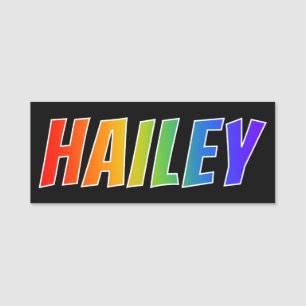 名"HAILEY": おもしろいの虹の着色 名札