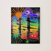 名「HAILEY」、おもしろい「ハッピーバースデー」 ジグソーパズル (縦)