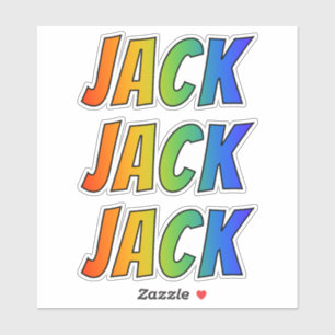名「JACK」(おもしろいレインボーカラーリング付き) シール