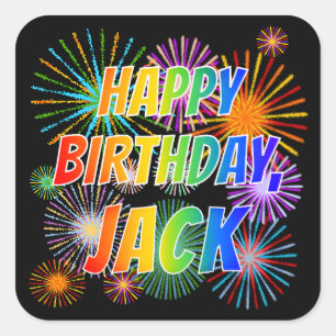 名「JACK」、おもしろい「ハッピーバースデー」 スクエアシール