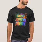 名「JACOB」、おもしろい「ハッピーバースデー」 Tシャツ (正面)