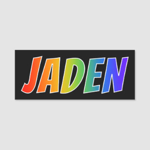 名"JADEN": おもしろいの虹の着色 名札