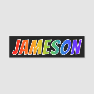 名"JAMESON": おもしろいの虹の着色 名札