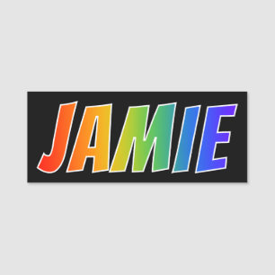 名"JAMIE": おもしろいの虹の着色 名札