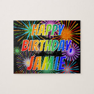 名"JAMIE"、おもしろい"ハッピーバースデー" ジグソーパズル