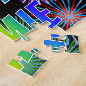 名"JAMIE"、おもしろい"ハッピーバースデー" ジグソーパズル (側面)