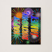 名「JANET」、おもしろい「ハッピーバースデー」 ジグソーパズル (縦)