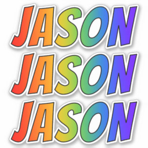 名「JASON」(おもしろいレインボーカラーリング付き) シール