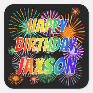 名「JAXSON」、おもしろい「ハッピーバースデー」 スクエアシール