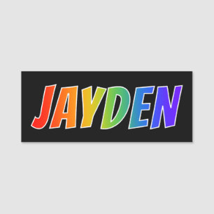 名"JAYDEN": おもしろいの虹の着色 名札
