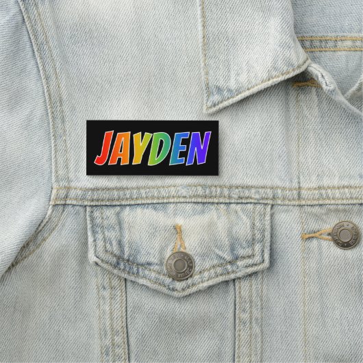 名"JAYDEN": おもしろいの虹の着色 名札 (インサイチュ)