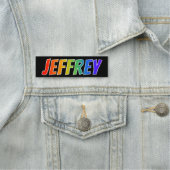 名"JEFFREY": おもしろいの虹の着色 名札 (インサイチュ)