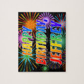 名「JEFFREY」、おもしろい「ハッピーバースデー」 ジグソーパズル (縦)