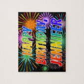 名「JENNIFER」、おもしろい「ハッピーバースデー」 ジグソーパズル (縦)