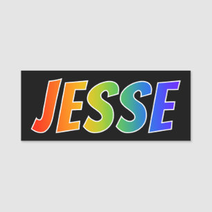名"JESSE": おもしろいの虹の着色 名札