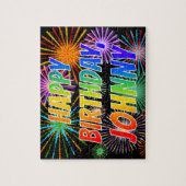 名「JOHNNY」、おもしろい「ハッピーバースデー」 ジグソーパズル (縦)