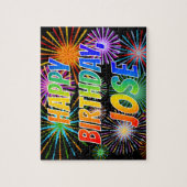 名「JOSE」、おもしろい「ハッピーバースデー」 ジグソーパズル (縦)