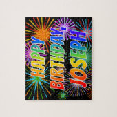 名「JOSEPH」、おもしろい「ハッピーバースデー」 ジグソーパズル (縦)