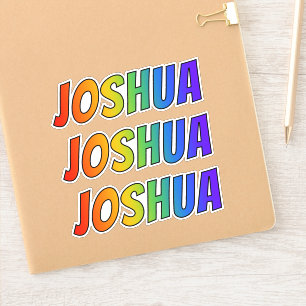 名「JOSHUA」 (おもしろいレインボーカラーリング付き) シール