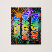 名「JOSHUA」、おもしろい「ハッピーバースデー」 ジグソーパズル (縦)