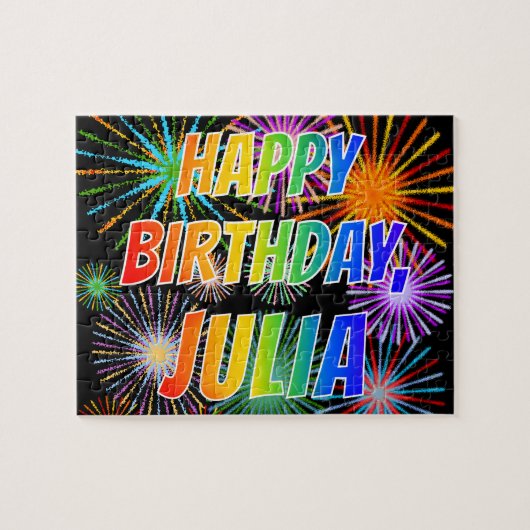 名「JULIA」、おもしろい「ハッピーバースデー」 ジグソーパズル (横)