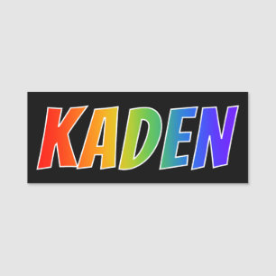 名"KADEN": おもしろいの虹の着色 名札