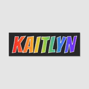 名"KAITLYN": おもしろいの虹の着色 名札