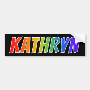 名"KATHRYN": おもしろいの虹の着色 バンパーステッカー