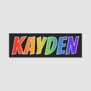 名"KAYDEN": おもしろいの虹の着色 名札