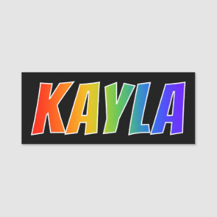 名"KAYLA": おもしろいの虹の着色 名札