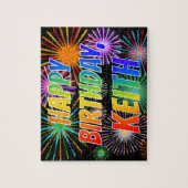 名「KEITH」、おもしろい「ハッピーバースデー」 ジグソーパズル (縦)