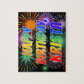 名「KRISTA」、おもしろい「ハッピーバースデー」 ジグソーパズル (縦)