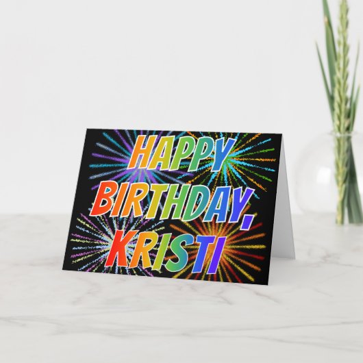 名「KRISTI」おもしろい「ハッピーバースデー」 カード (正面)