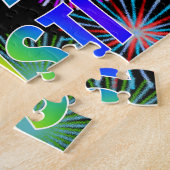 名「KRISTI」、おもしろい「ハッピーバースデー」 ジグソーパズル (側面)