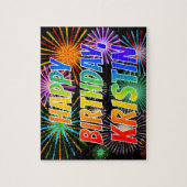 名「KRISTIN」、おもしろい「ハッピーバースデー」 ジグソーパズル (縦)