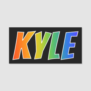 名"KYLE": おもしろいの虹の着色 名札