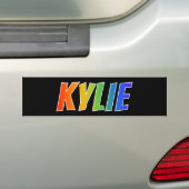 名"KYLIE": おもしろいの虹の着色 バンパーステッカー (車上)