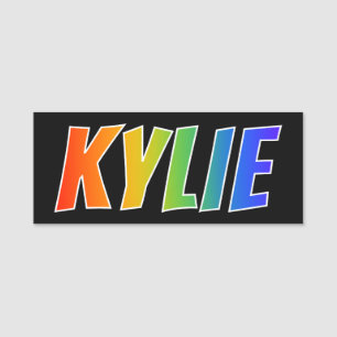 名"KYLIE":おもしろいレインボーカラーリング 名札