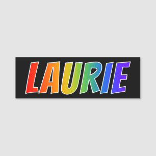 名"LAURIE": おもしろいの虹の着色 名札