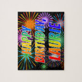 名「LAURIE」、おもしろい「ハッピーバースデー」 ジグソーパズル (縦)