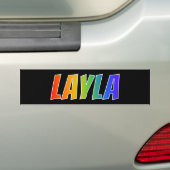 名"LAYLA": おもしろいの虹の着色 バンパーステッカー (車上)