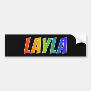 名"LAYLA": おもしろいの虹の着色 バンパーステッカー