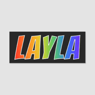 名"LAYLA": おもしろいの虹の着色 名札