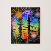 名「LEAH」、おもしろい「ハッピーバースデー」 ジグソーパズル (縦)