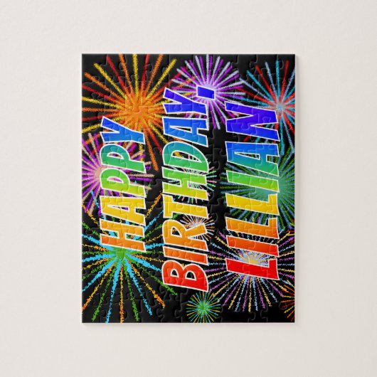 名「LILLIAN」、おもしろい「ハッピーバースデー」 ジグソーパズル (縦)