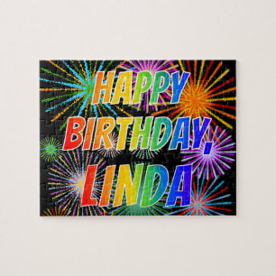 名「LINDA」、おもしろい「ハッピーバースデー」 ジグソーパズル