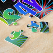 名"LINDSAY",おもしろい"ハッピーバースデー" ジグソーパズル (側面)